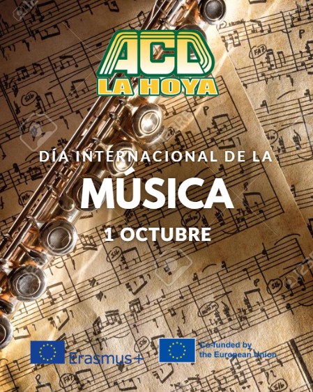 Puede ser una imagen de clarinete y texto que dice "（))tm4 ACD LA LAHOYA DÍA DÍAINTERN AINTERNACIONAL INTE ACIONAL DE LA MUSICA nf1 1 Feras Brasmus mus CO-T Tunded Cefundedby by the Eurogean"