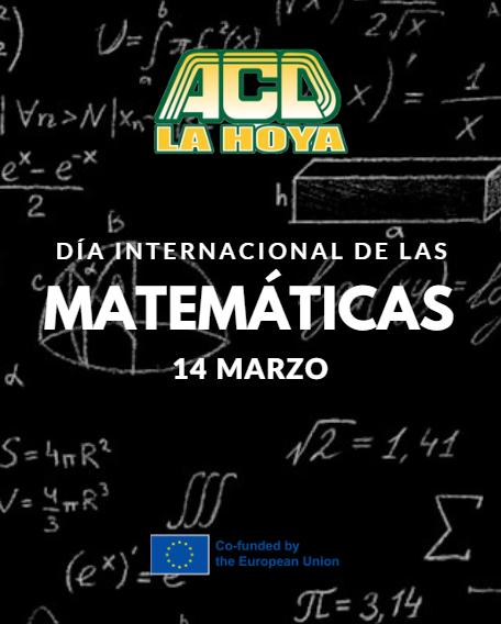 Puede ser una imagen de texto que dice "ACD LA HOY DÍA INTERNACIONAL DE LAS MATEMÁTICAS 14 MARZO IT=3.14"